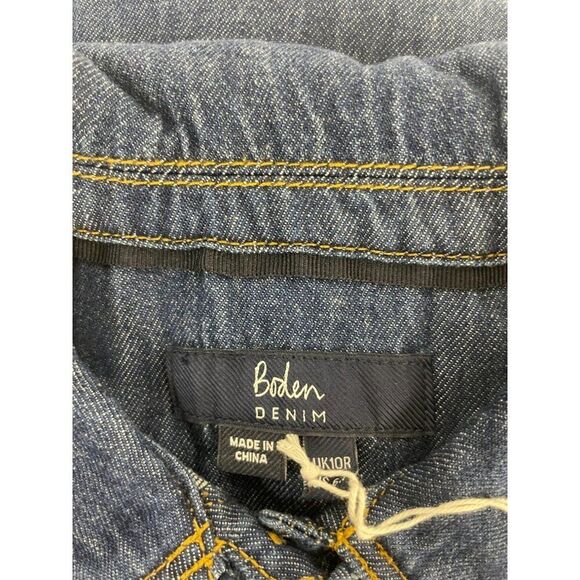 Boden Women Denim Dress Statement collar UK 10R US 6R Blue D0029 NWT - Picture 4 of 13